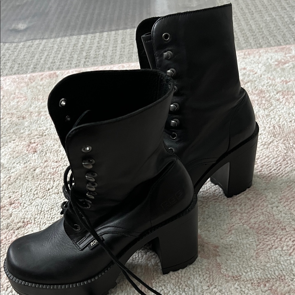 ROC Black Combat Boots for Women - Picture 4 of 13